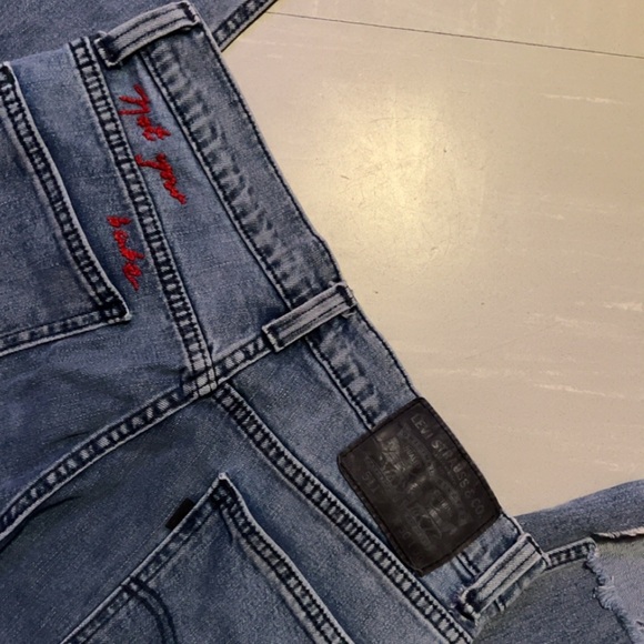 “NOT YOUR BABE” embroidered vintage high rise Levis - - Picture 6 of 7